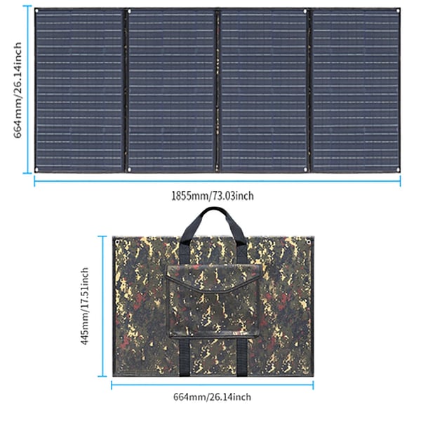 Solpanel, Fällbar, Hög Effektivitet,200W