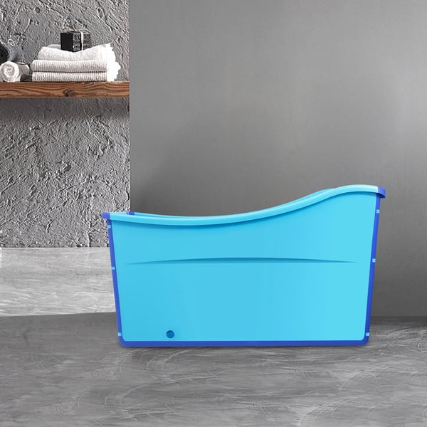 Fällbar Badkar, Platsbesparande Design, Mångsidig Användning,Blå