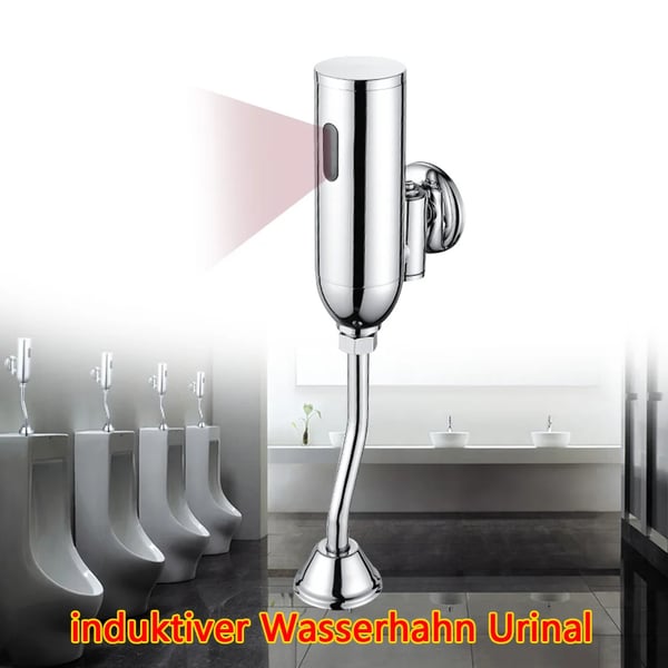 Urinal skylleventil, messingmateriale, automatisk sensor, DC 6V/AC 220V, vandbesparende, nem installation
