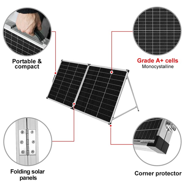 Solpanel, Bærbart Design, Høj Effektivitet,200W