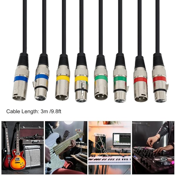 DMX-kabler, 3-Pins XLR-stik, Multi-Lag Beskyttelse,sort
