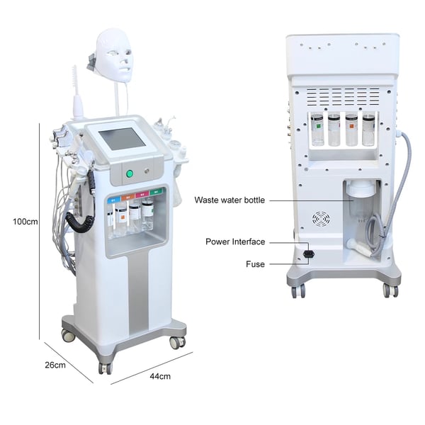 Hydro Dermabrasion Maskine, Dyb Rensning, Hudopstramning,12 IN 1