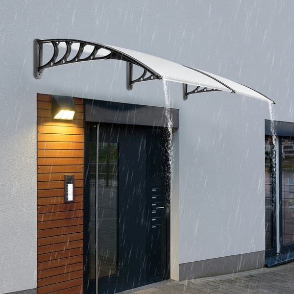 Udendørs Patio Markise, Elegant Bueformet Design, Vejrbestandig Holdbarhed,M, Klar