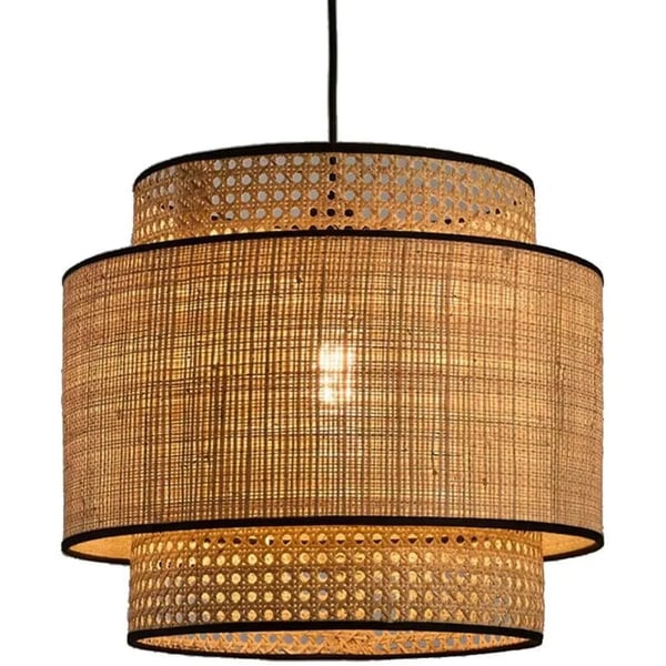 Pendellampe, Håndlavet Bambusdesign, E27 Pære Kompatibel,Ingen pære, 40CM