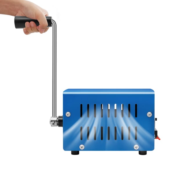 Bærbar Håndsving Generator, 20W Effektudgang, 28V Maksimal Spænding,Blå