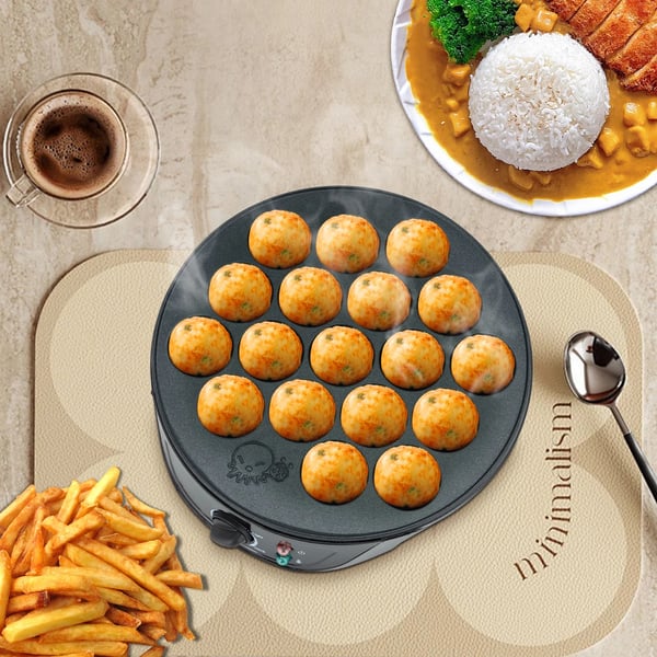 Takoyaki-valmistaja, 18 reikää, sähköinen keittokone,musta