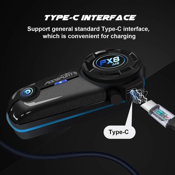 Motorcykel Bluetooth-headset, Vattentätt Interphone, Bluetooth 50
