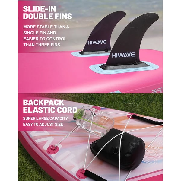 Oppustelig Paddle Board, Holdbar PVC, 385 lbs Kapacitet,LYSERØD