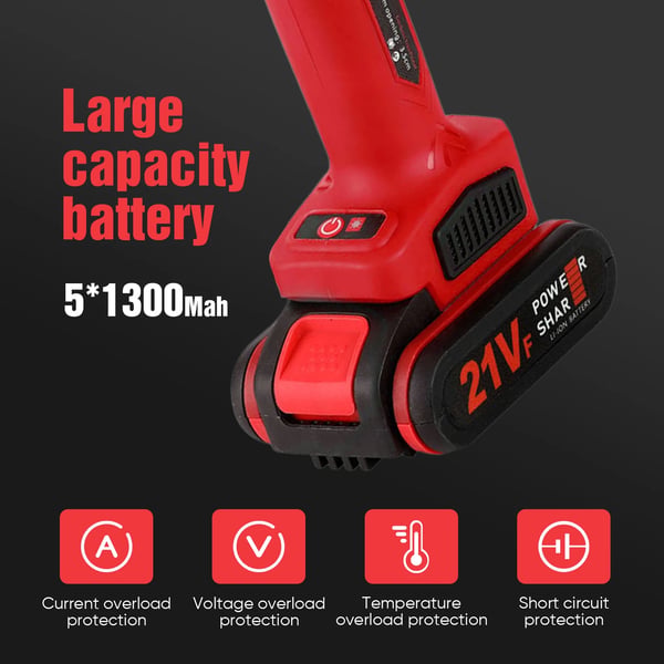 Batteridriven elektrisk sekatör, ergonomisk design, högpresterande blad, 2 Batteri
