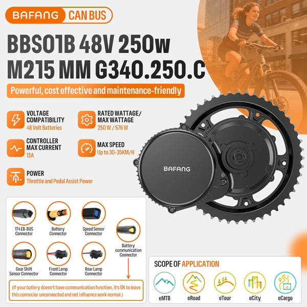 Elektriskt konverteringskit, 250W effekt, mångsidig kompatibilitet,44T Kedjehjul, För BB 68-73MM, EKD01 Bluetooth  (0-9 Pas)