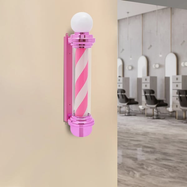 Barberstang Lys, Rotationsdesign, Energi Effektiv LED,Lyserød
