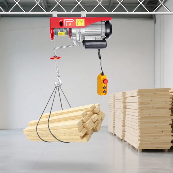 Sähkövinssi, 800 kg nostokapasiteetti, 10 m/min nostonopeus, Punainen