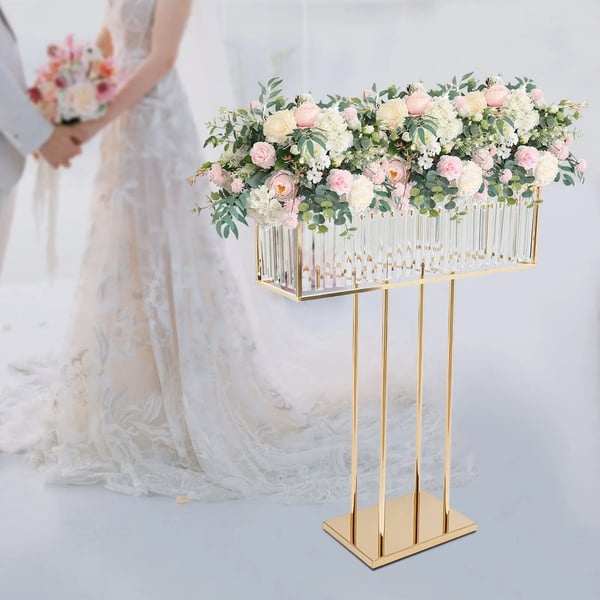 Blomsterställning, Elegant Bröllopscenterpiece, Mångsidig Dekoration,Guld