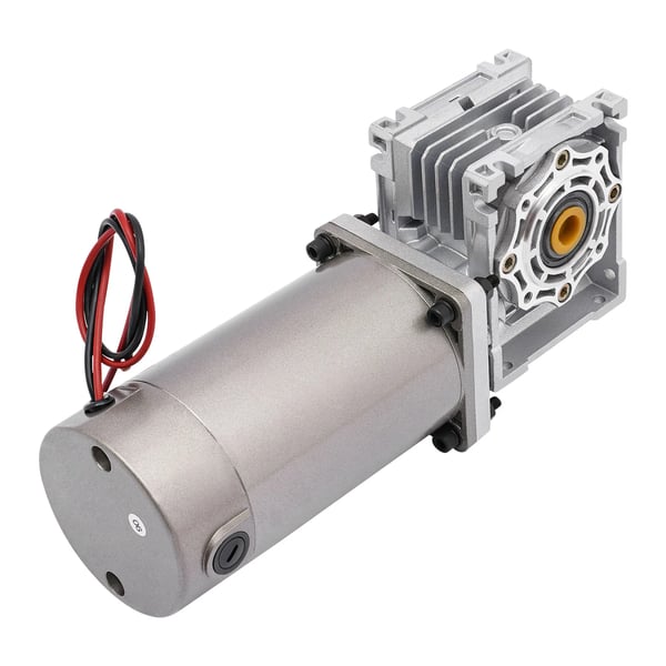 Worm Gear DC Motor, 300W Effekt, Justerbar Hastighed,24V, Sølv