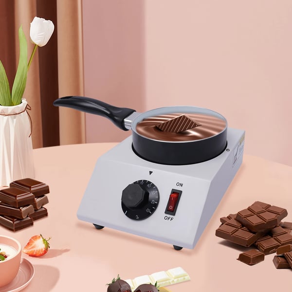 Chokolade Smelter, Non-stick Keramisk Gryde, Justerbar Temperaturkontrol,HVID