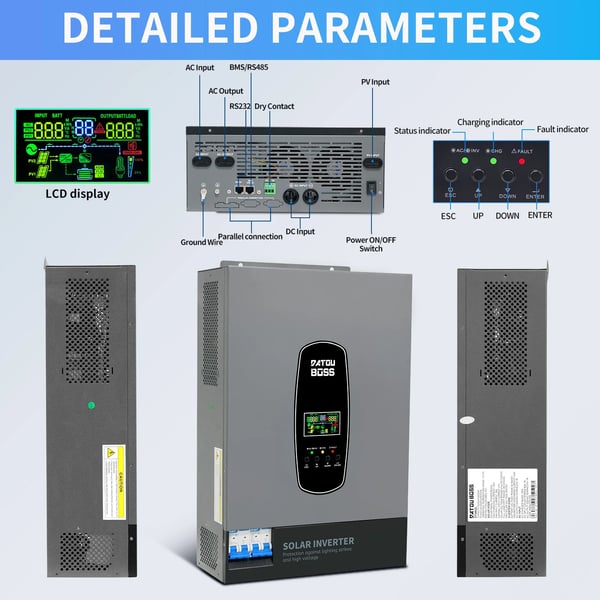 Solhybridinverter, MPPT-teknologi, Høj effektivitet,DT4862-L-48V-A