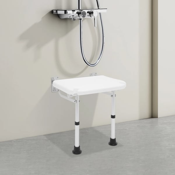 Foldbar brusebænk, 100 kg kapacitet, pladsbesparende design,HVID