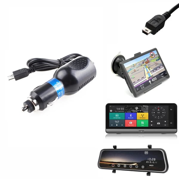GPS Navigator Oplader, 12V/24V Indgang, 5V/2.5A Udgang, Mini USB Interface