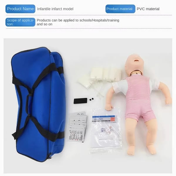 Infant luftvejsobstruktions træningsdukke, realistisk HLR-praksis, holdbart PVC-materiale,Guld