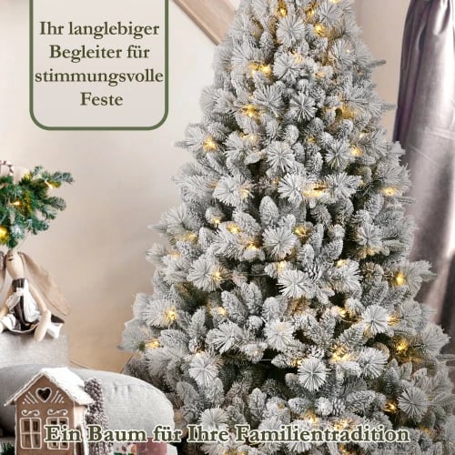 Konstgjord prydnadsgran, realistisk snöeffekt, 320 LED-lampor, 1.8M