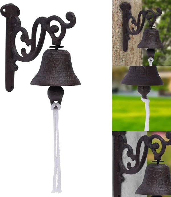 Dørklokke, Holdbart Gussejern, Vægmonteret Design,sort