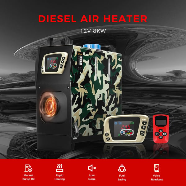 Dieselilma Lämmittimen, 8KW Teho, Kauko-ohjaustoiminto,8KW 12V