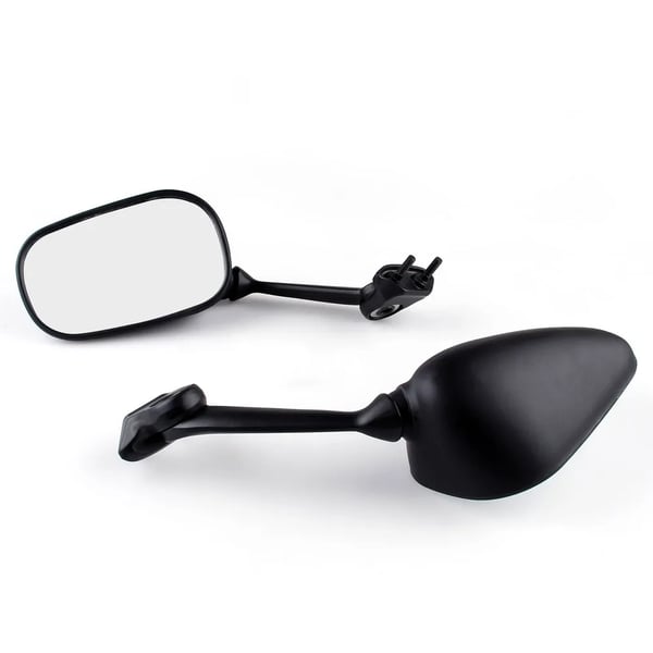 Racingspejle, højimpact ABS-skal, nem installation, passer til Yamaha YZF R6 (2008-2010), 1 par (2 stykker), sort finish