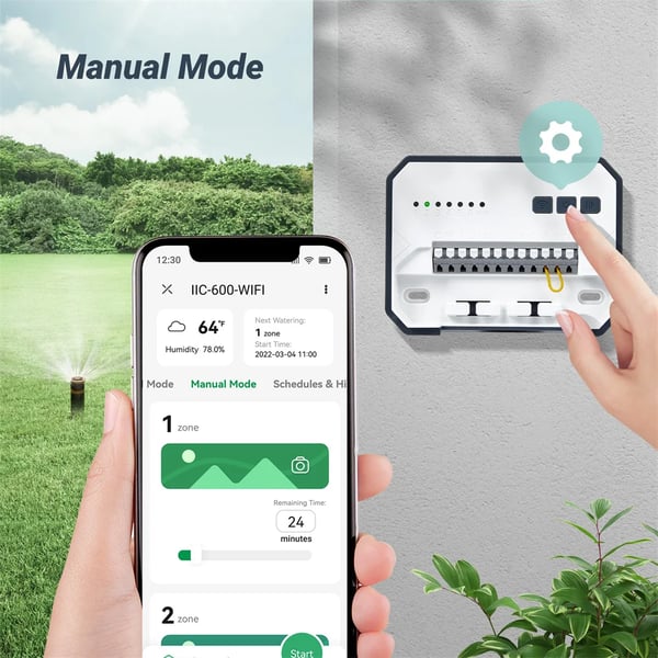 Smart Sprinkler Controller, 6 Zone Kontrol, Wi-Fi Aktiveret,EU STIK