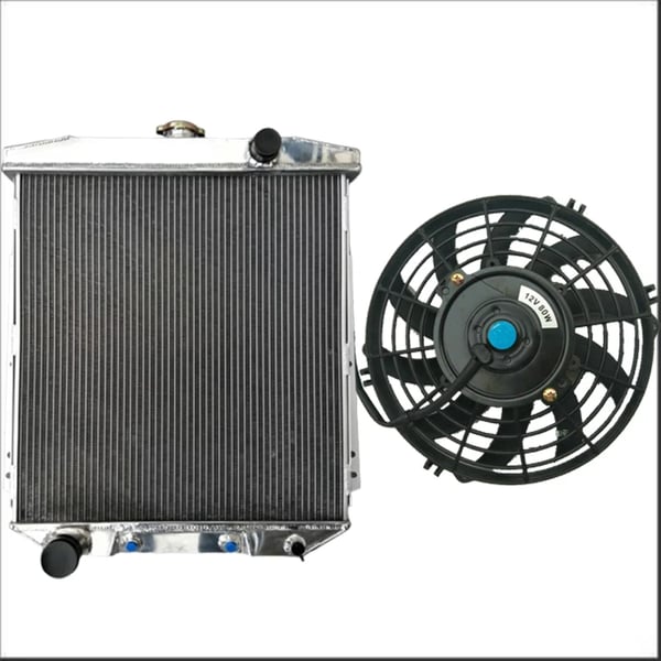Aluminium Radiator, Kerne Størrelse 18 1/2 x 18 3/4 x 2 1/4 tommer, Indløbsslange 1 1/2 tommer, Udløbsslange 1 3/4 tommer, 3 Kølerækker