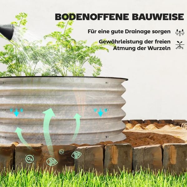 Hævet Bed Plantekasse, Metalmateriale, 48" L x 24" B x 30" H, Vægtkapacitet 220 lbs, Egnet til Blomster og Urter, Kræver Mindre Samling