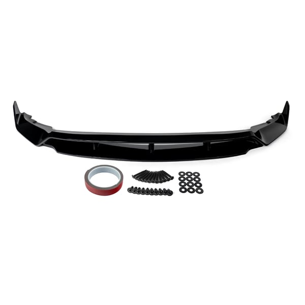 Front Bumper Lip Splitter, Glansende Sort Finish, Holdbar ABS Plast Design,glossy sort