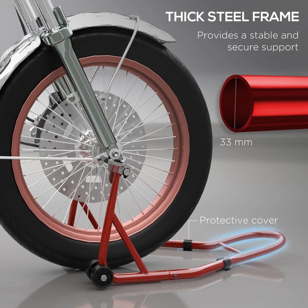 Motorcykelstand, Justerbart Støtte, Kraftig Design,Rød
