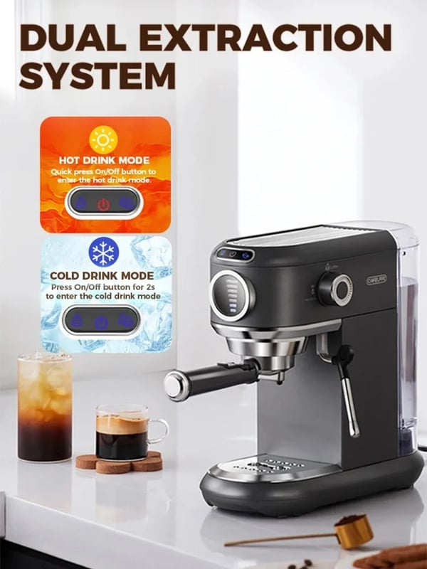 Cafelffe Kaffemaskine, Alsidig 4-i-1 Funktionalitet, 19 Bar Espresso Tryk,EU