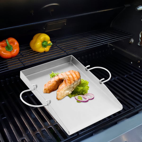 Grillplade, Rustfrit Stål, Varmebestandighed 170℃/338℉,Lys Grå