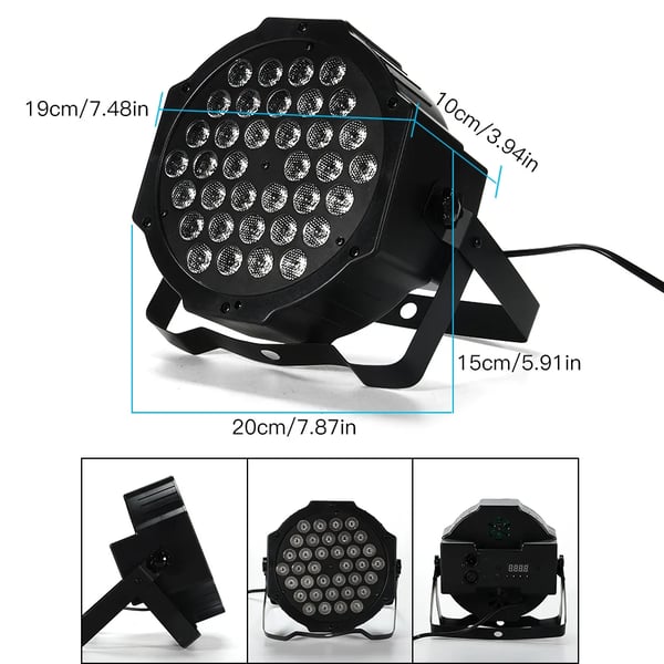 Par Lys, 36 RGB LED'er, 7 Belysningsindstillinger,2stk