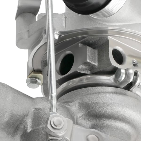 Turbocharger, legeringsstål og legeringsaluminium, 38 cm længde, 30 cm bredde, 21 cm højde, 8,6 kg vægt