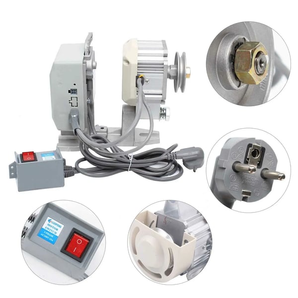 Borstlös motor, 550W uteffekt, 220V spänning, fungerar upp till 3000 RPM, tyst drift, kompatibilitet med industriella symaskiner
