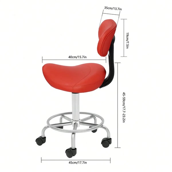 Ergonomisk Skammel, Justerbar Højde, Rullestol,Rød