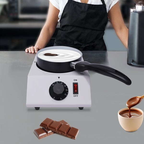 Chokolade Smelter, Non-stick Keramisk Gryde, Justerbar Temperaturkontrol,HVID
