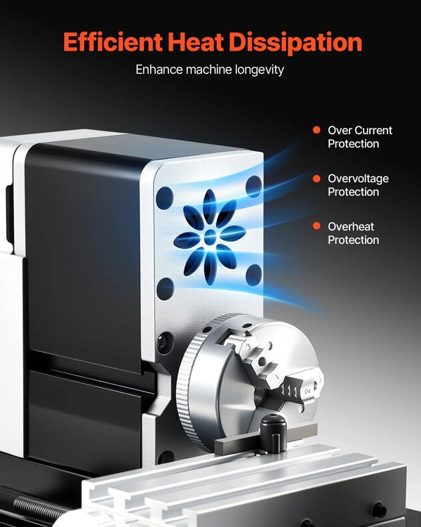 Mini metallisorvi, 36W teho, 20 000 RPM nopeus