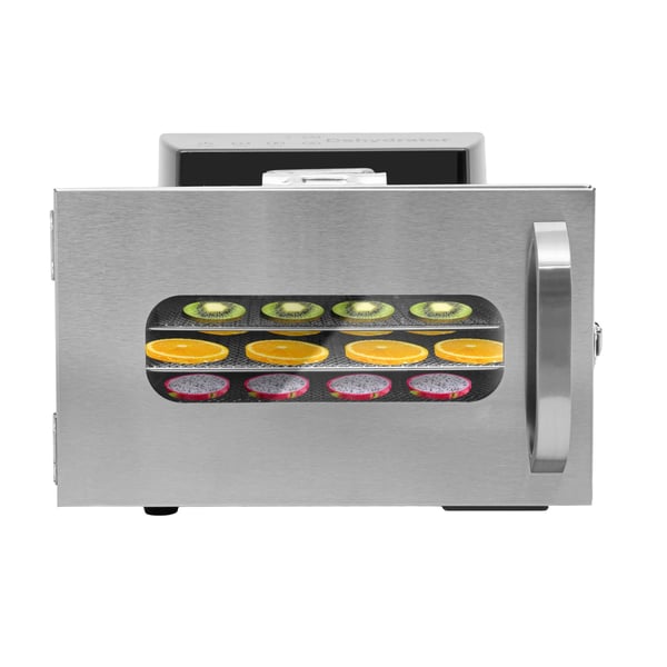 Madtørrer, 6-lags kapacitet, justerbar temperatur fra 30℃ til 85℃, digital timer op til 24 timer, lavet af rustfrit stål, 220V strøm