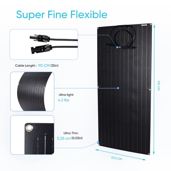 Solpanel Kit, Bärbar Design, Hög Effektivitet,220w