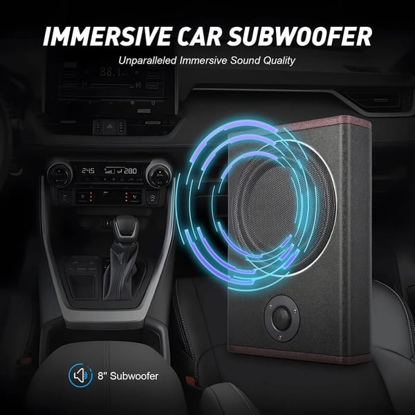 Bil Subwoofer, 600W Maksimal Effekt, 200W Nominel Effekt, DC 12V Spænding, 40Hz-200Hz Frekvensrespons, Dimensioner 345 mm x 260 mm x 68 mm