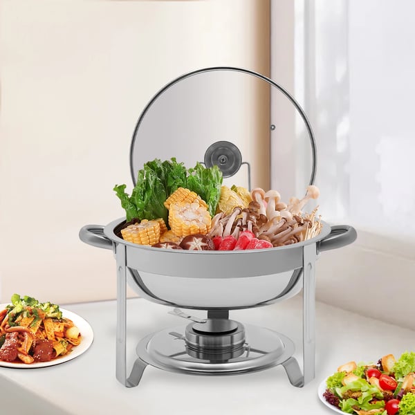 Chafing Dish, Rund, 5.28QT Kapacitet,Sølv