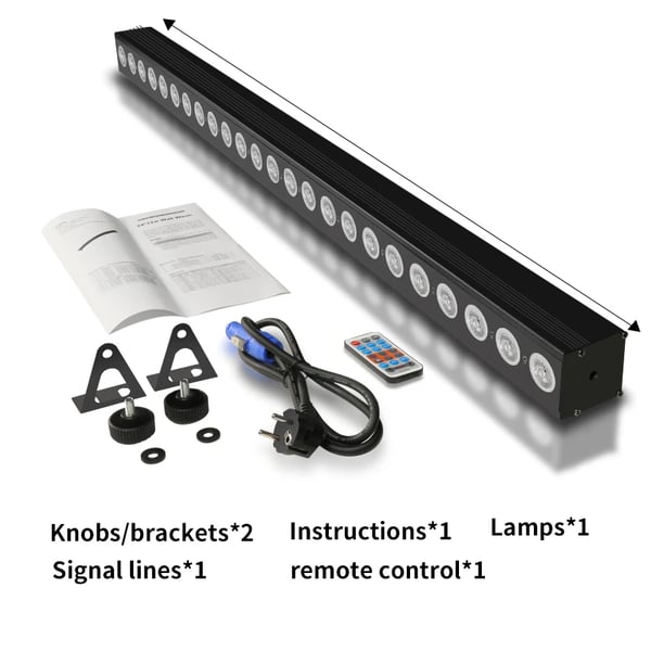 Scene Lys, DMX512 Kontrol, 24x12W RGBWA UV LED'er,1Pixel Kontrol 6in1, EU Stik
