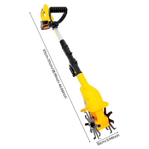 Langaton kyntölaite, käsikäyttöinen sähköinen kyntäjä, 25 cm leikkaussyvyys,Keltainen