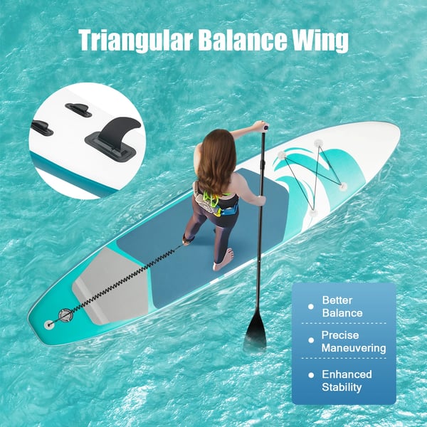 Stand-Up Paddle Board, Oppusteligt Design, Høj Flydeevne,Blå