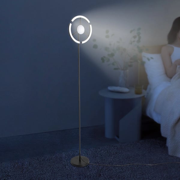 LED Gulvlampe, Fleksibel Farveskiftende, Fjernbetjening,sort