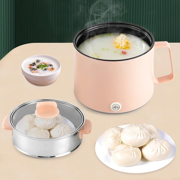 Elektrisk Hot Pot, Dobbelt Strømindstillinger, Multi-brug Madlavning,Lyserød