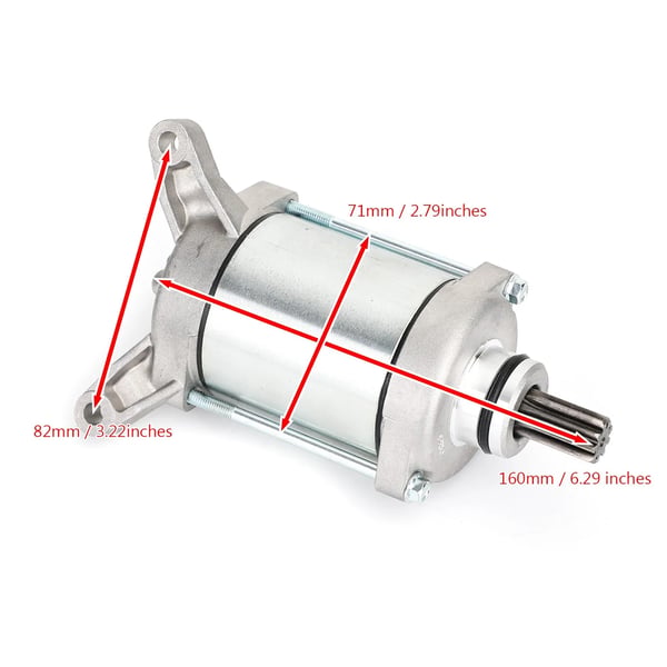 Startermotor, Heavy Duty, 19 cm længde, 10 cm bredde, 8 cm højde, 9 tænder